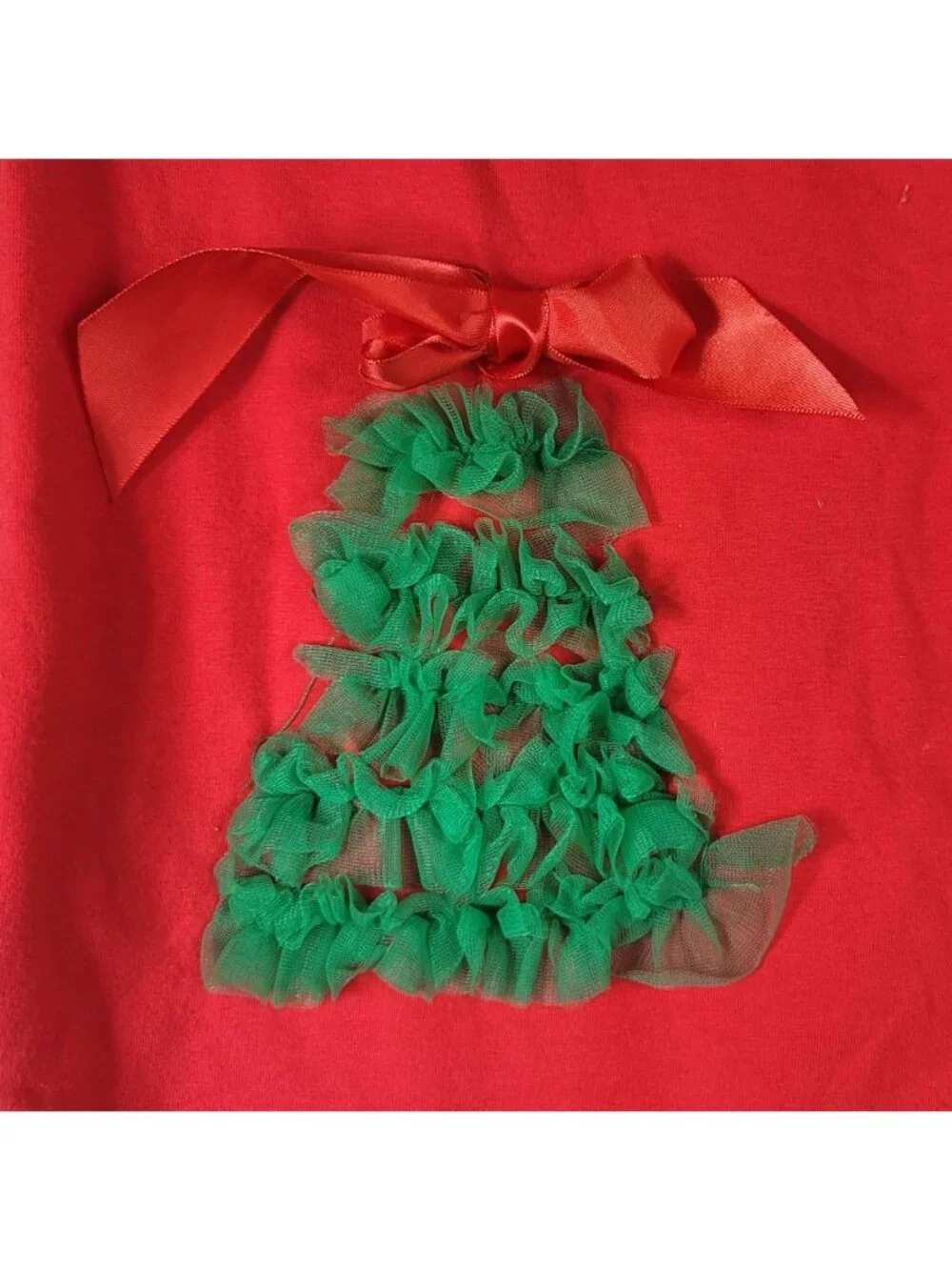 Girls Christmas 2 Piece Outfit Full Skirt Red Green Size 6 130 Long Sleeve Top